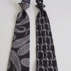 Lot of 2 Clip On Boys Neck Tie School Church NEW